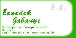 benedek gabanyi business card