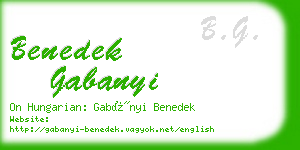 benedek gabanyi business card